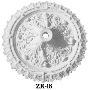 Angel or Cherub Traditional Plaster Ceiling Medallion - 38" Diameter (ZK-18)