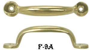 File Cabinet Brass Handle Small Sash or Hoosier Pull 3" Boring (F-9A)