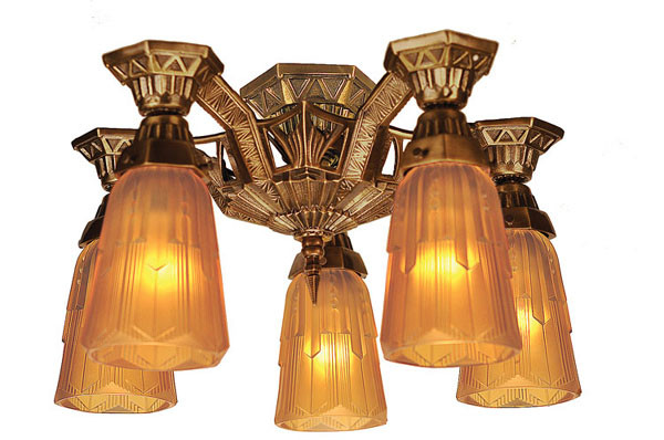 Vintage Hardware Lighting Art Deco Flush Mount Close Ceiling