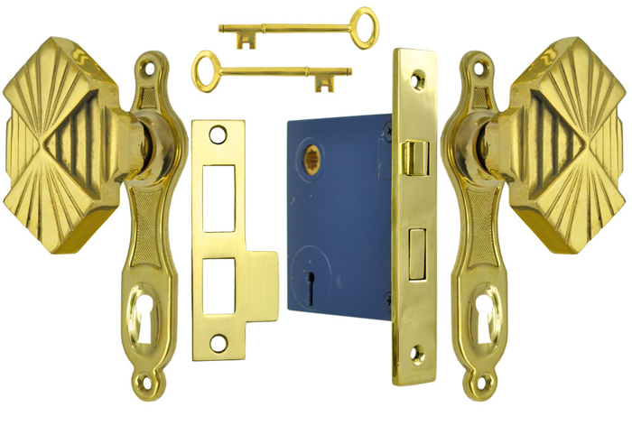 Vintage Hardware Lighting Art Deco Style Petite Door Set