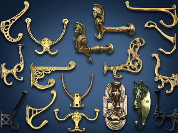 vintage brass hooks