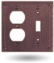 arts crafts mission craftsman hammered copper gfi switchplates, outlet covers, and push button plates
