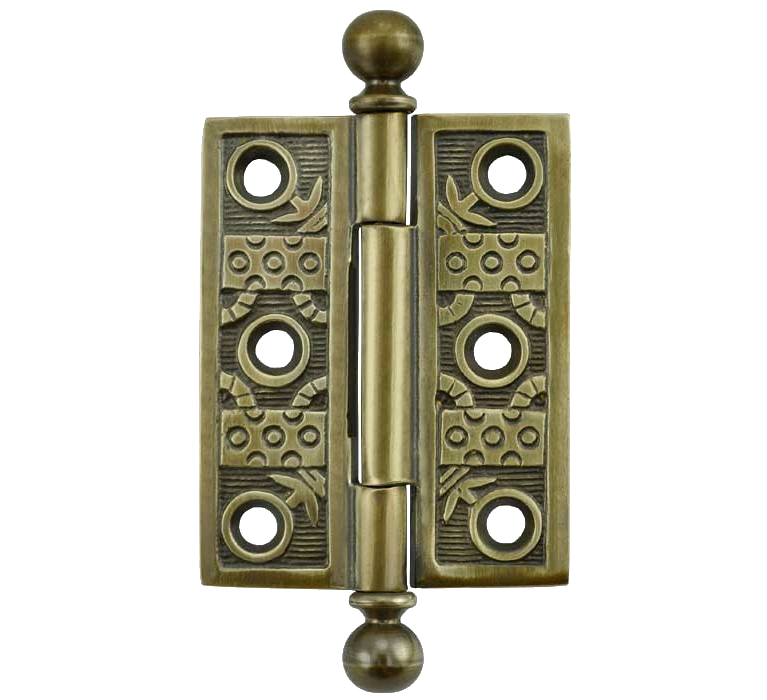 2 Fancy Solid Brass Rattail Hinges Old Furniture Tool Box Door Hardware #Z28