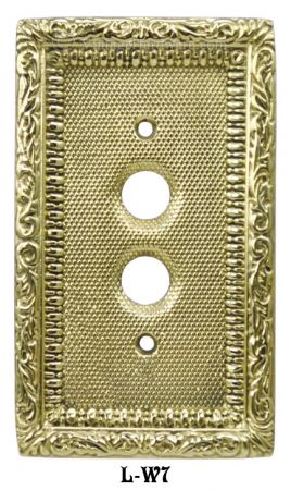 Victorian Single Gang Decorative Push Button Switch Plate Cover (L-W7)