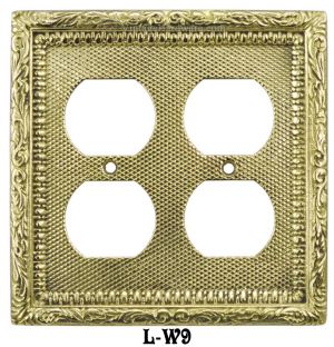 Victorian Decorative Double Gang Duplex Plug Cover Plate (L-W9)