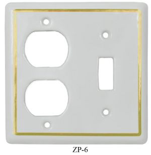 White Porcelain Victorian Style Switch & Outlet Plug Cover Plate Cover(ZP-6)