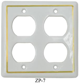 Victorian Decorative Double Gang Duplex Plug Cover Plate (ZP-7)