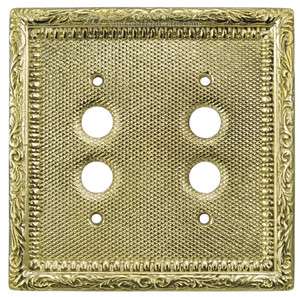 Victorian Decorative Double Push Button Switch Plate Cover (L-W12)