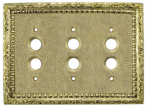 Victorian Decorative Triple Push Button Switchplate Cover (L-W17)