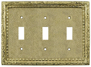 Victorian Decorative Triple Light Switch Plate Cover (L-W21)
