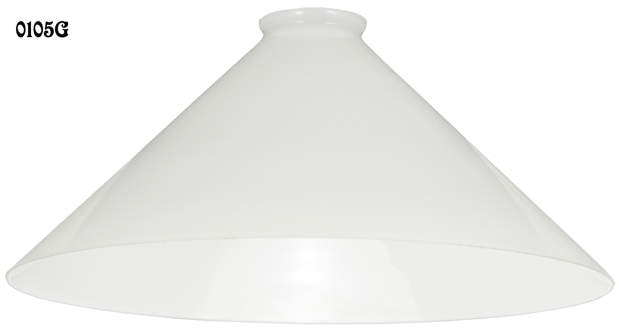 Vintage Hardware & Lighting - Glass Shade Recreated 12 Opal Glass Cone  Shade 2 1/4 Fitter (0105G)