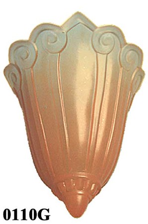 Art Deco Lincoln Fleur De Lis Orange Slip Shade (0110G)