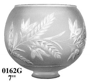 Glass Shade Recreated 7" Diameter Fern Design Ball Gas Shade 2 5/8" Fitter (0162G)