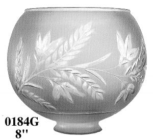 Glass Shade Recreated 8" Diameter Fern Design Ball Gas Shade 2 5/8" Fitter (0184G)