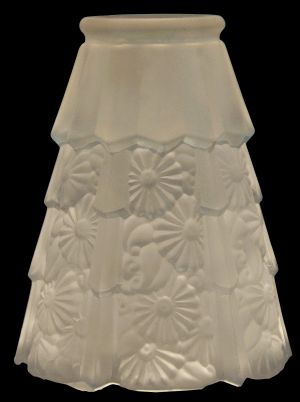 History Influenced Unique, Heavily Embossed, Floral Pattern Shade 2 1/4 Inch Fitter-Frosted (023G)