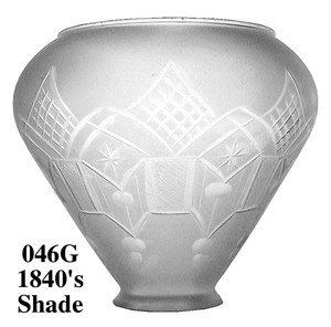 Glass Shade Recreated Hand Cut Crystal Trumpet Shape Gas Shade 2 5/8
