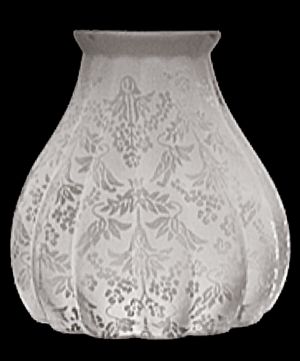 Glass Shade Recreated Victorian Blown Glass Etched Shade 2 1/4" Fitter (053G)