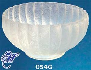 Victorian Blown Glass Etched Gas Shade 4" Fitter (054G)