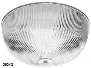 Vintage Recreated Glass Holophane Bowl Shade (0603G)