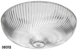 Vintage Recreated Swirled Glass Holophane Bowl Shade (0607G)