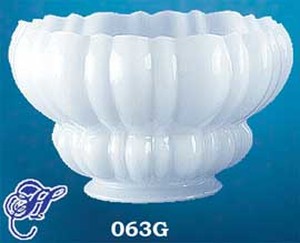 Opal Glass Ribbed Gas Shade 4