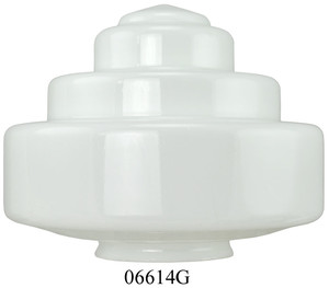 Schoolhouse Shade Stepped Opal Glass with 6" Fitter (06614G)