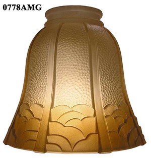 Glass Shade Recreated Arts & Crafts Amber Glass Shade 2 1/4