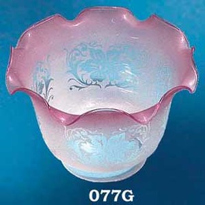 Victorian Ruby Tip Glass Gas Shade 4" Fitter (077G)