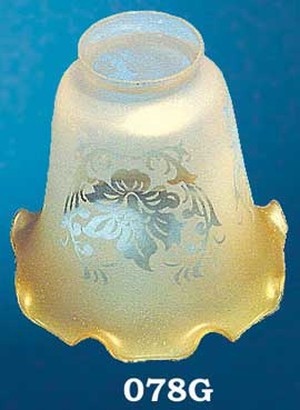 Victorian Amber Tip Blown Glass Elec Shade 2 1/4