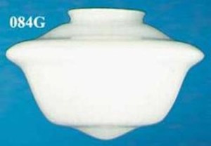 15 1/2" Diameter Schoolhouse Opal Glass Shade 6" Fitter (084G)