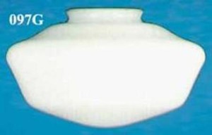 18" Diameter Schoolhouse Opal Glass Shade 6" Fitter (097G)