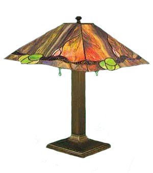 Lamp Recreated Arts & Crafts Multi-Color Shade Table Lamp (115-AC1-PL)