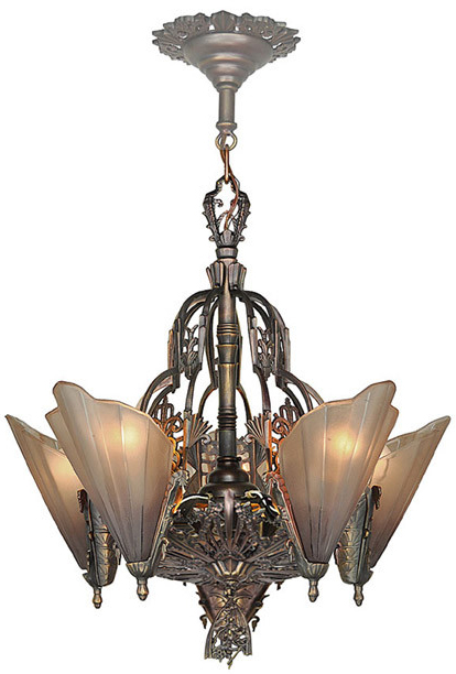 Lighting Soleure Series, Antique Art Deco Chandeliers