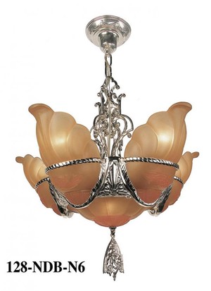 Art Deco Ceiling Lighting 6 Light Chandeliers Devon Series by MidWest (128-DEB-X)