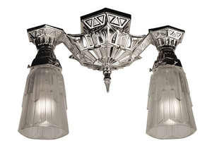 Art Deco Flush Mount Close Ceiling Double Lights by Lincoln (139-CCL)