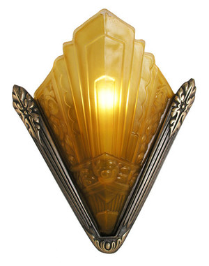 Recreated Marseilles French Art Deco Slip Shade Sconce (166-ES2-DK)