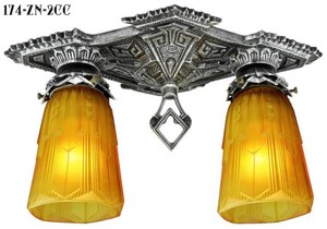 Art Deco Chicago Double Close Ceiling Light (174-ZN-2CC)