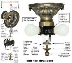 222 Series Close Ceiling Light Mounting Kit (222-2L-PB)