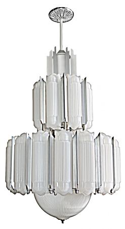 Inspired Enlargement of a 1933 "Streamline Deco" Chandelier or Hall Light (240-2T-CH)