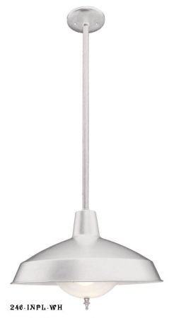 White Finish Barn or Commercial Shop Hanging Light (246-INPL-WH)