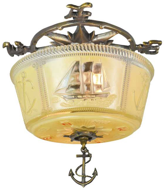 Vintage Hardware Lighting Art Deco Close Ceiling Bowl Lights Nautical Marine Fixtures 283 Dk Cbl