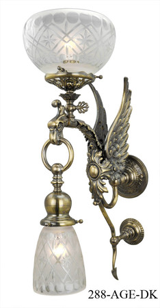 Victorian Phoenix Bird Transitional Sconce C1890 (288-AGE-ES)