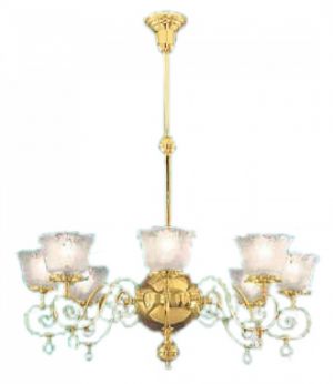 Victorian 8 Arm Chandelier Recreated Gasolier by Oxley Giddings -No Shades- Circa 1880 (328-OGS-CH)