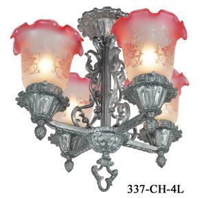 Art Nouveau Victorian Lighting Semi Flush Chandeliers Close Ceiling Lights (337-CH-4L)