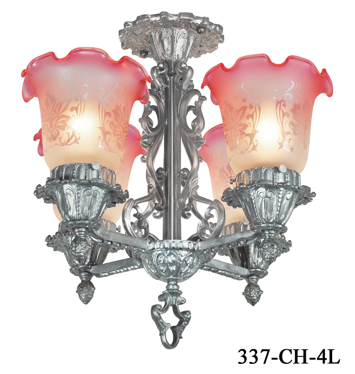 Art Nouveau Victorian Lighting Semi Flush Chandeliers Close Ceiling Lights 337 Ch 4l