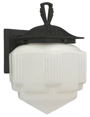 Art Deco Or Arts & Crafts Porch Sconce Light - Oil Rubbed Bronze Finish (340-OB-PRC)