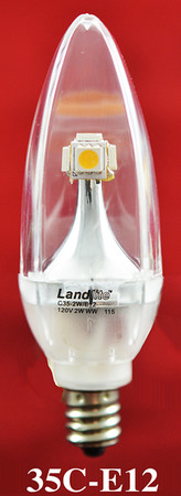 LED Bulb Candle Shape Candelabrum Socket Base 25 Watt Equivalent - Non-Dimmable (35C-E12)