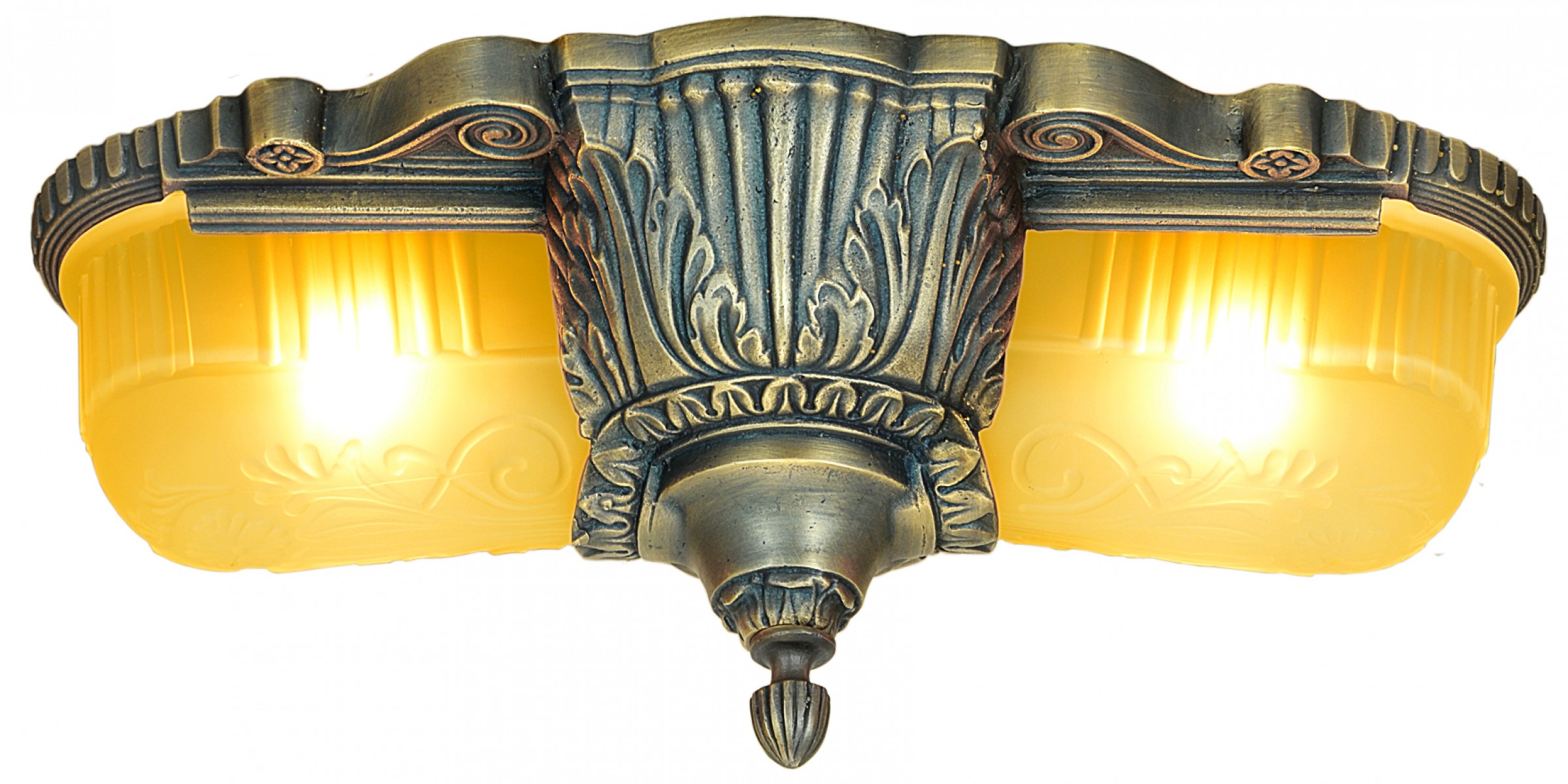 Vintage Hardware & Lighting Art Deco Flush Ceiling Lighting 2 Light