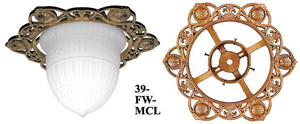 Lost Wax Cast Victorian Style Close Ceiling Light Fixture (39-FW-MIN)