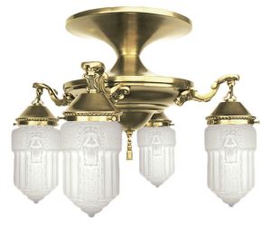 Roosevelt 4 Lamp Semi Flush Mount Close Ceiling Chandelier (444-CCL)